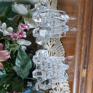 Nachtmann Bleikristall  Crystal Brutalist Candleholders